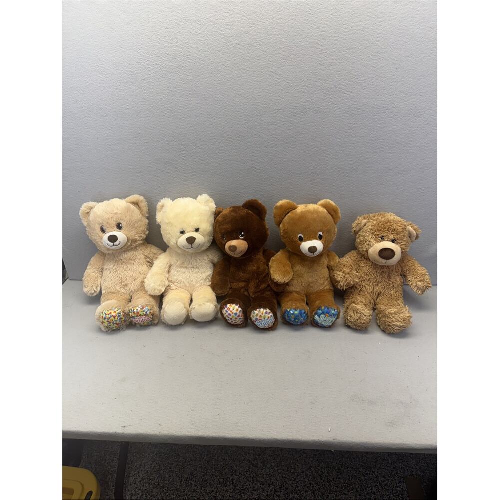Lot 5 Build A Bear Plush Teddy Bears 16” Stuffed Animals Bundle